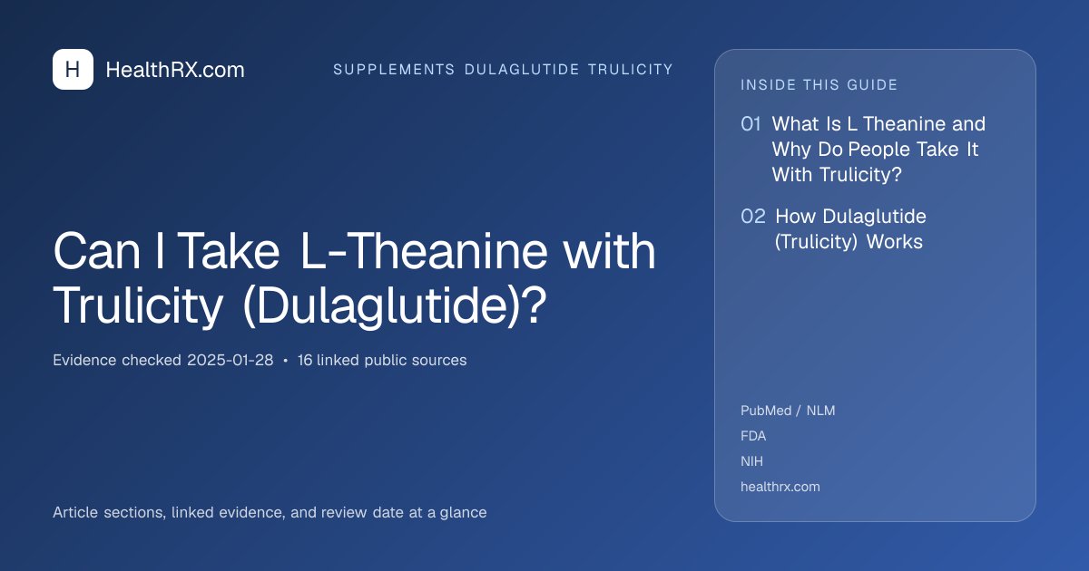 Evidence overview for Can I Take L-Theanine with Trulicity (Dulaglutide)?