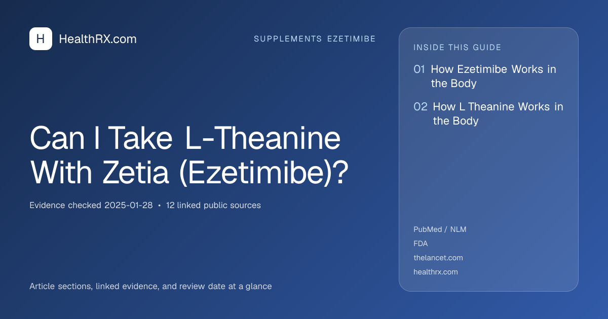Evidence overview for supplements ezetimibe: Can I Take L-Theanine With Zetia (Ezetimibe)?