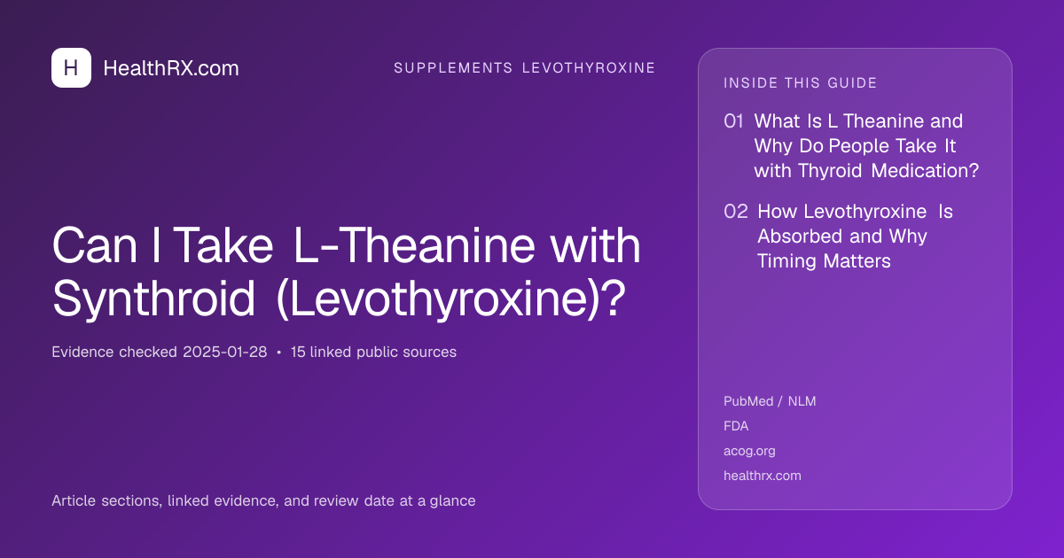 Evidence overview for supplements levothyroxine: Can I Take L-Theanine with Synthroid (Levothyroxine)?