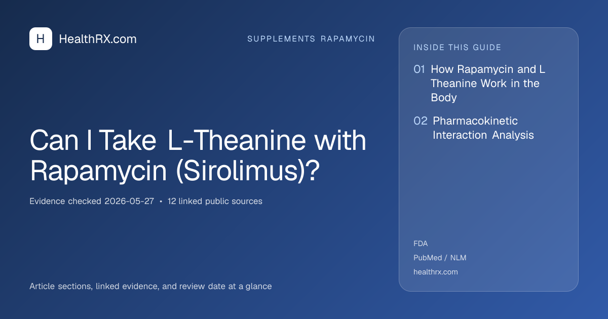 Evidence overview for supplements rapamycin: Can I Take L-Theanine with Rapamycin (Sirolimus)?