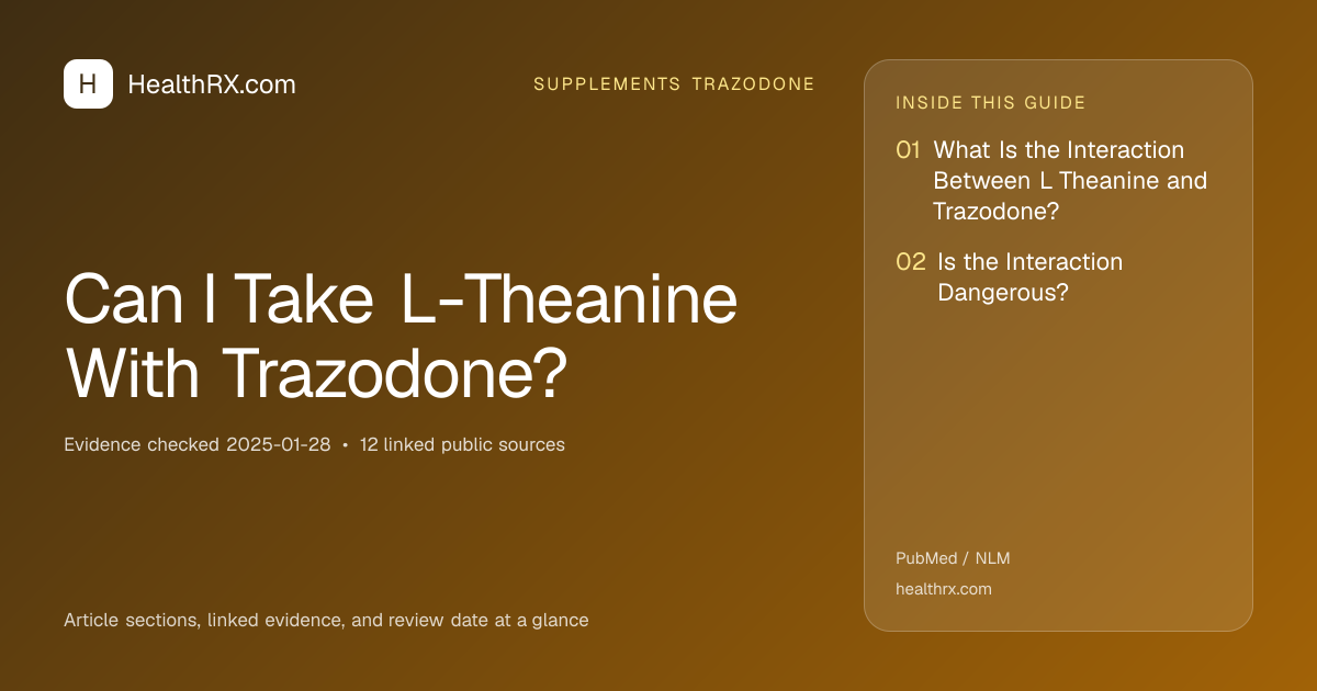Evidence overview for supplements trazodone: Can I Take L-Theanine With Trazodone?