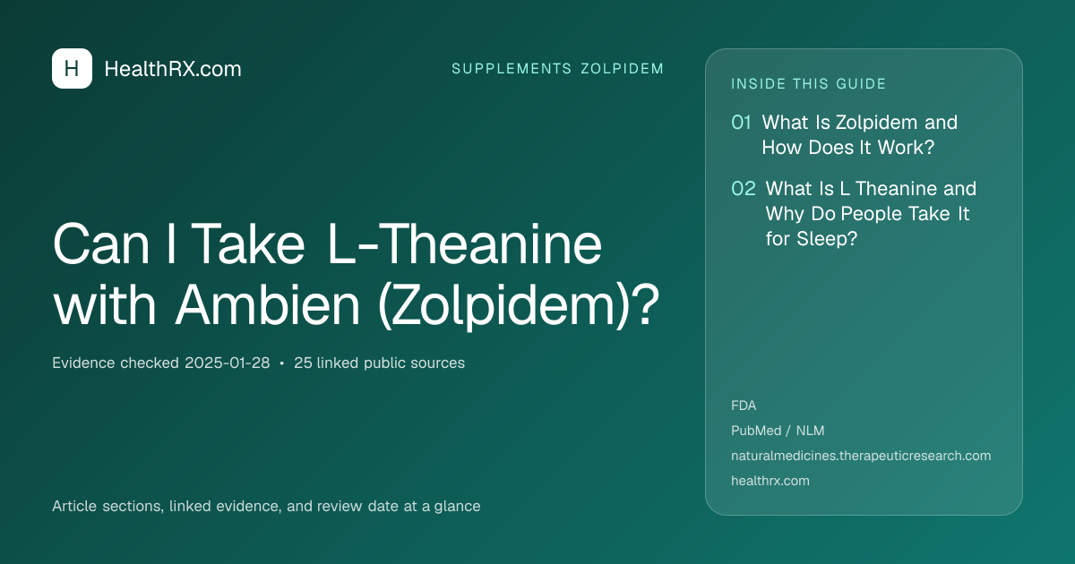 Evidence overview for supplements zolpidem: Can I Take L-Theanine with Ambien (Zolpidem)?