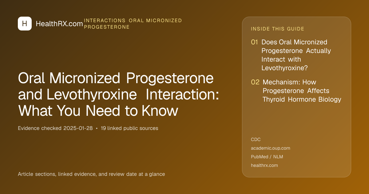Evidence overview for interactions oral micronized progesterone: Oral Micronized Progesterone and Levothyroxine Interaction: What You Need to Know