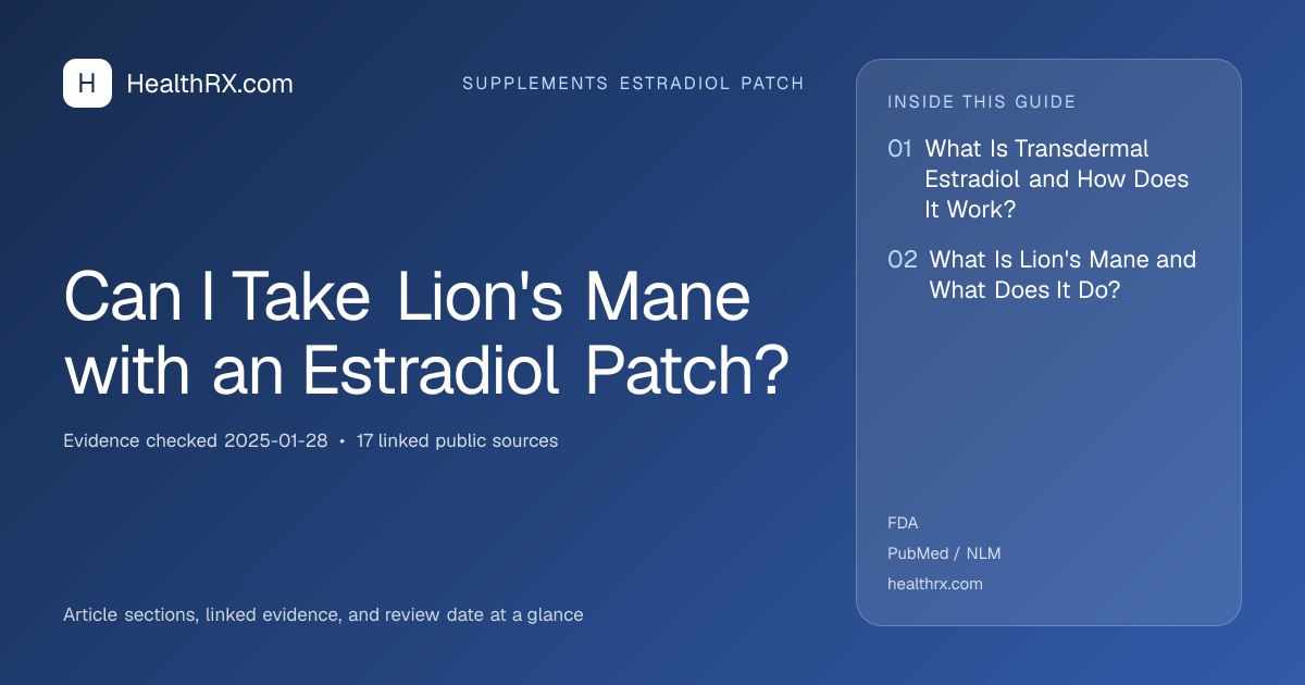 Evidence overview for Can I Take Lion's Mane with an Estradiol Patch?