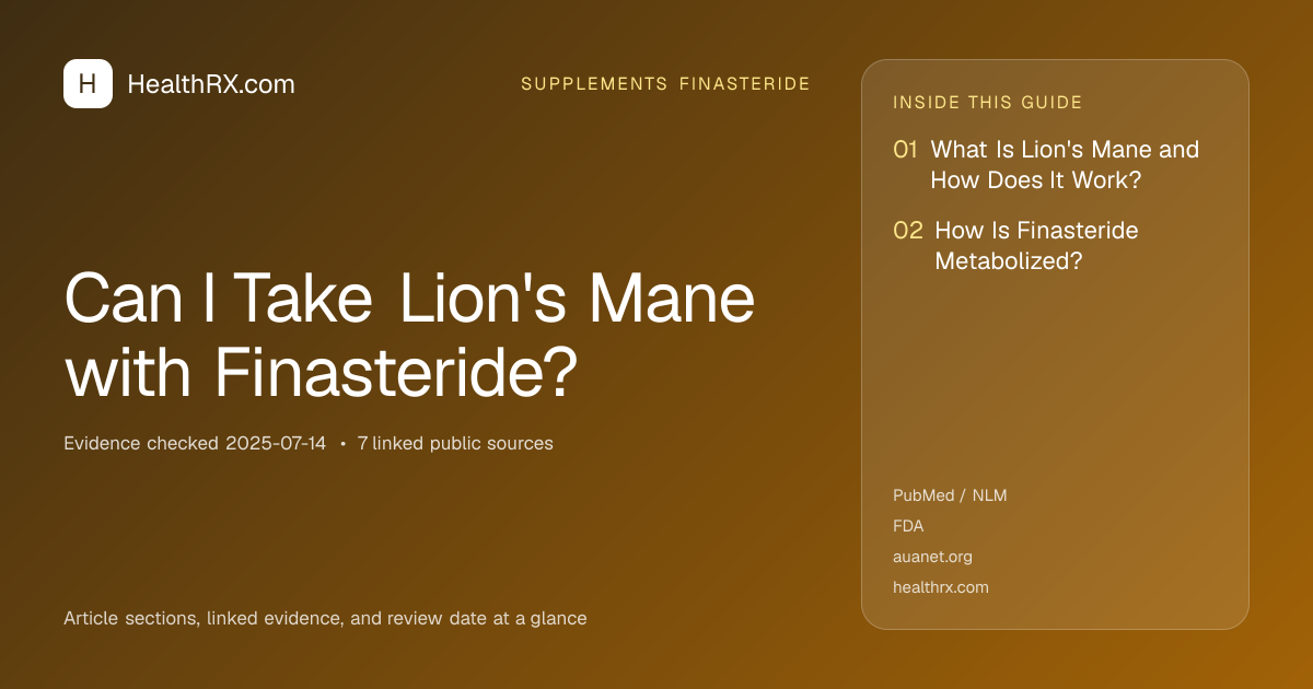Evidence overview for supplements finasteride: Can I Take Lion's Mane with Finasteride?