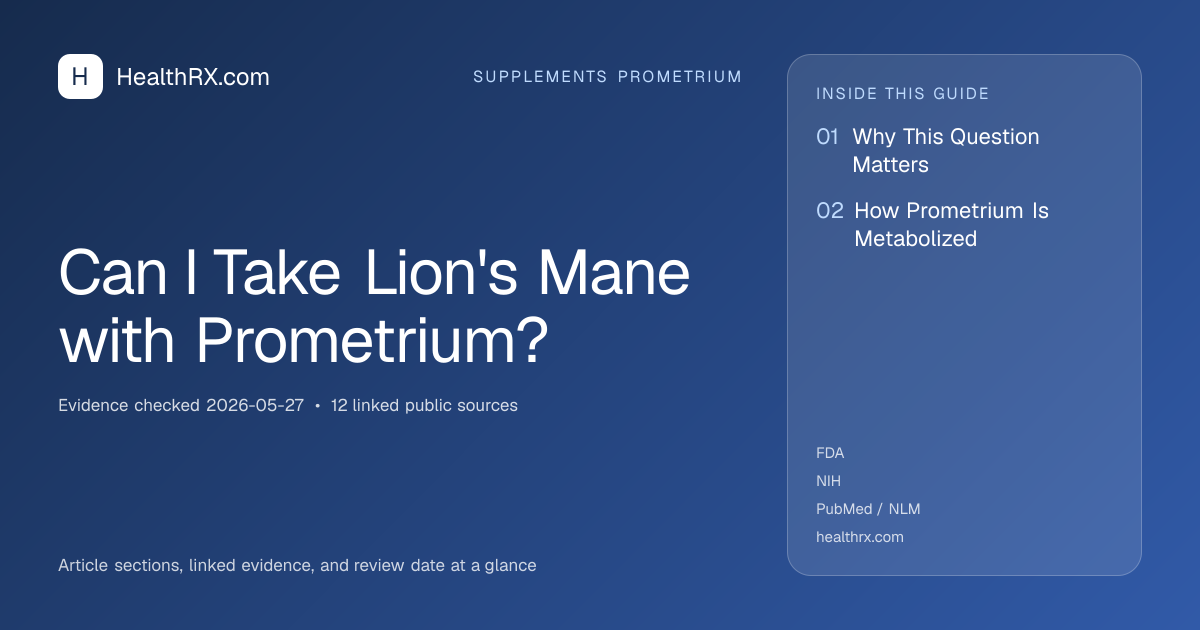 Evidence overview for Can I Take Lion's Mane with Prometrium?