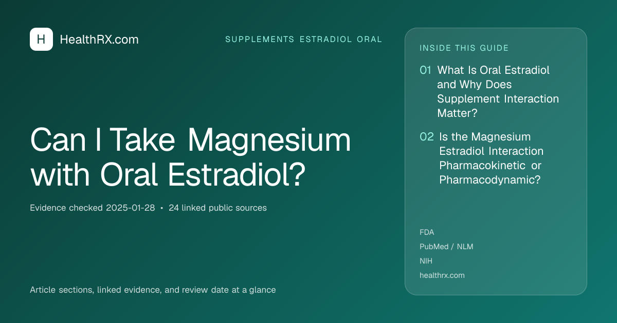 Evidence overview for Can I Take Magnesium with Oral Estradiol?