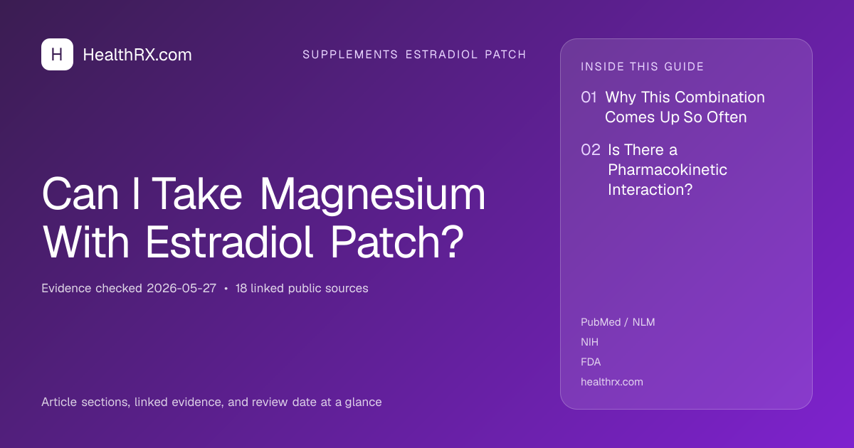 Evidence overview for Can I Take Magnesium With Estradiol Patch?