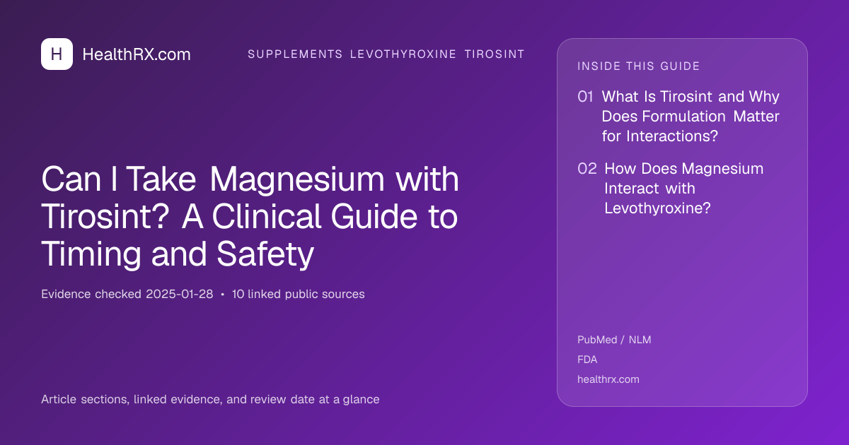 Evidence overview for Can I Take Magnesium with Tirosint? A Clinical Guide to Timing and Safety