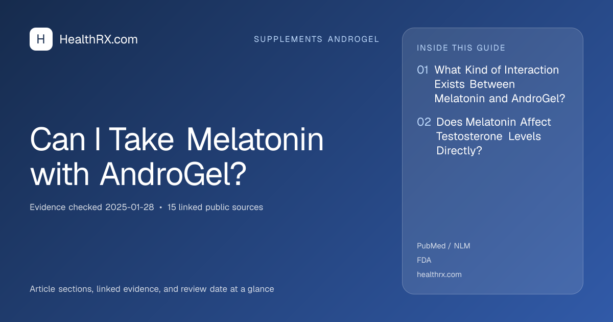 Evidence overview for Can I Take Melatonin with AndroGel?