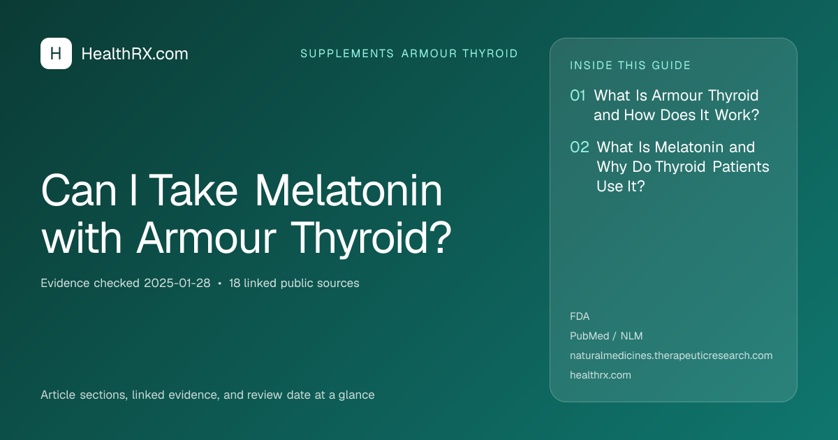 Evidence overview for supplements armour thyroid: Can I Take Melatonin with Armour Thyroid?