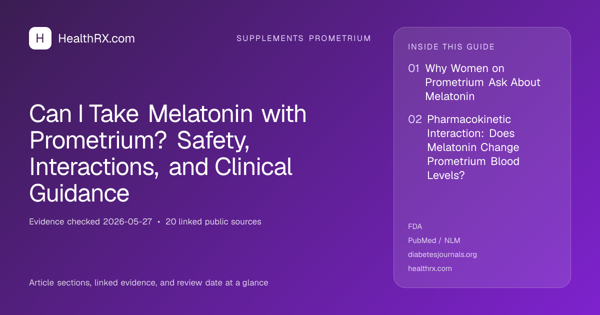 Evidence overview for Can I Take Melatonin with Prometrium? Safety, Interactions, and Clinical Guidance