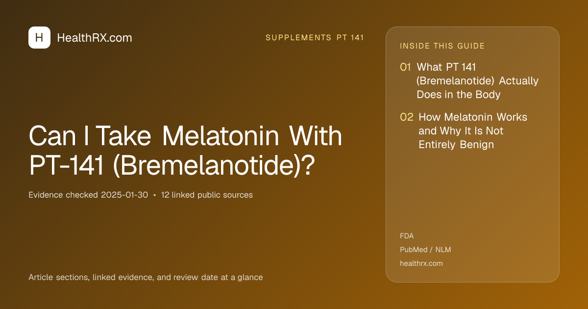 Evidence overview for supplements pt 141: Can I Take Melatonin With PT-141 (Bremelanotide)?