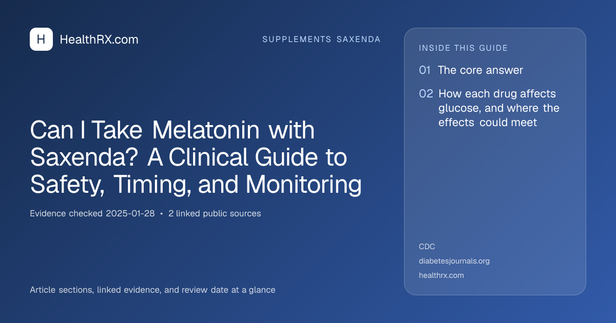 Evidence overview for Can I Take Melatonin with Saxenda? A Clinical Guide to Safety, Timing, and Monitoring