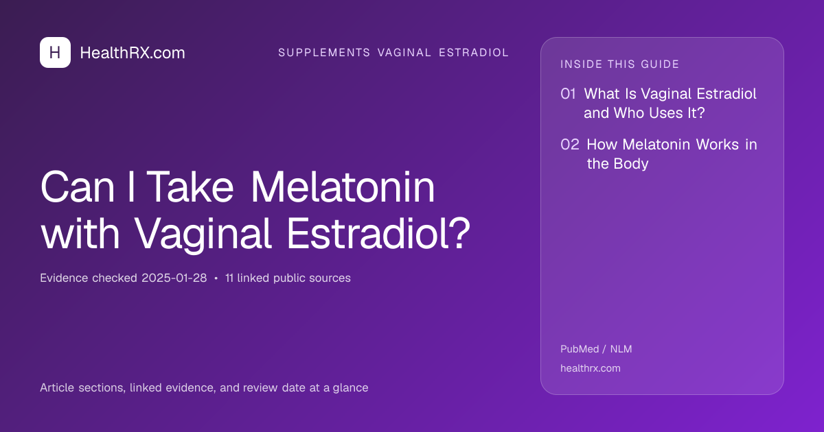 Evidence overview for Can I Take Melatonin with Vaginal Estradiol?