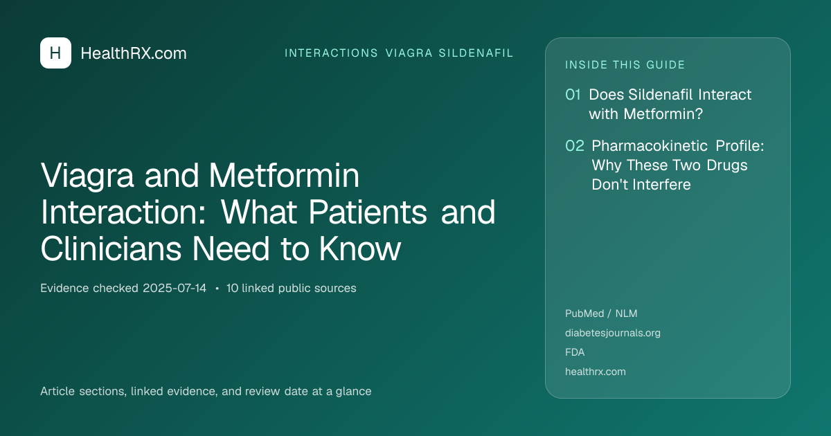 Evidence overview for interactions viagra sildenafil: Viagra and Metformin Interaction: What Patients and Clinicians Need to Know