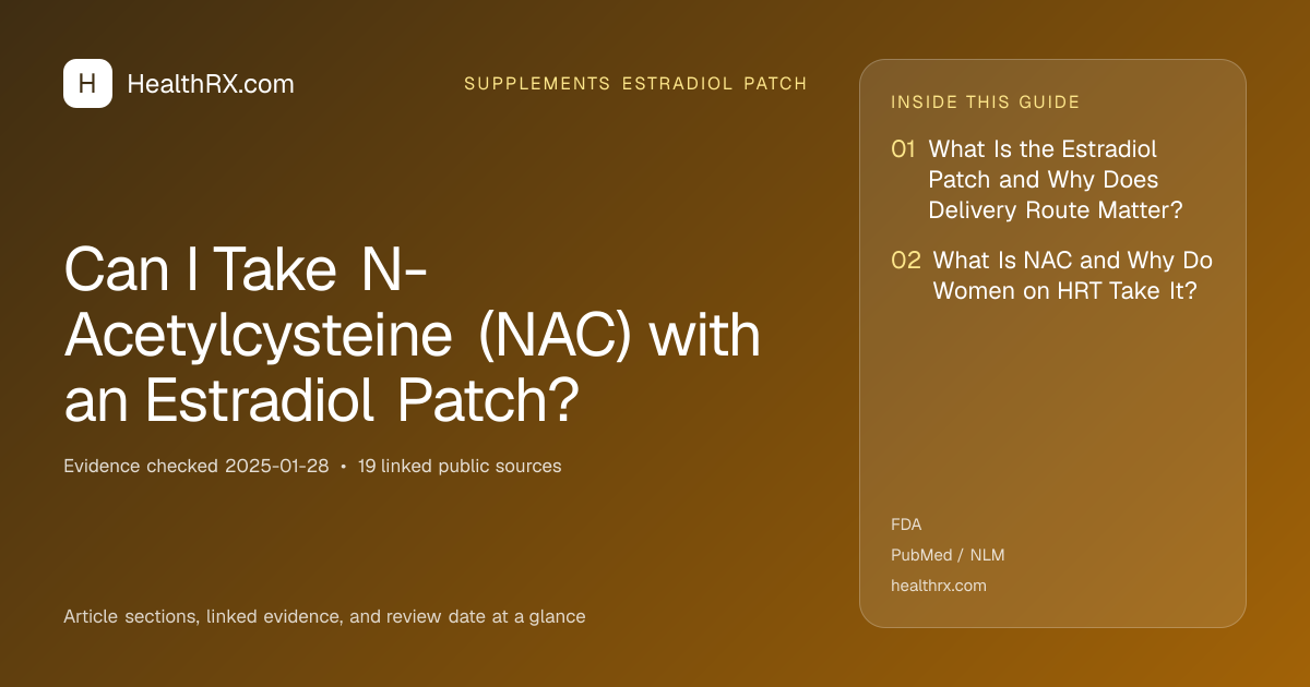 Evidence overview for Can I Take N-Acetylcysteine (NAC) with an Estradiol Patch?