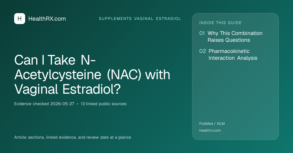 Evidence overview for Can I Take N-Acetylcysteine (NAC) with Vaginal Estradiol?