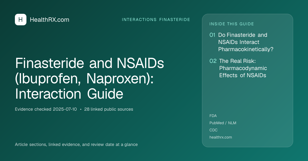 Evidence overview for interactions finasteride: Finasteride and NSAIDs (Ibuprofen, Naproxen): Interaction Guide