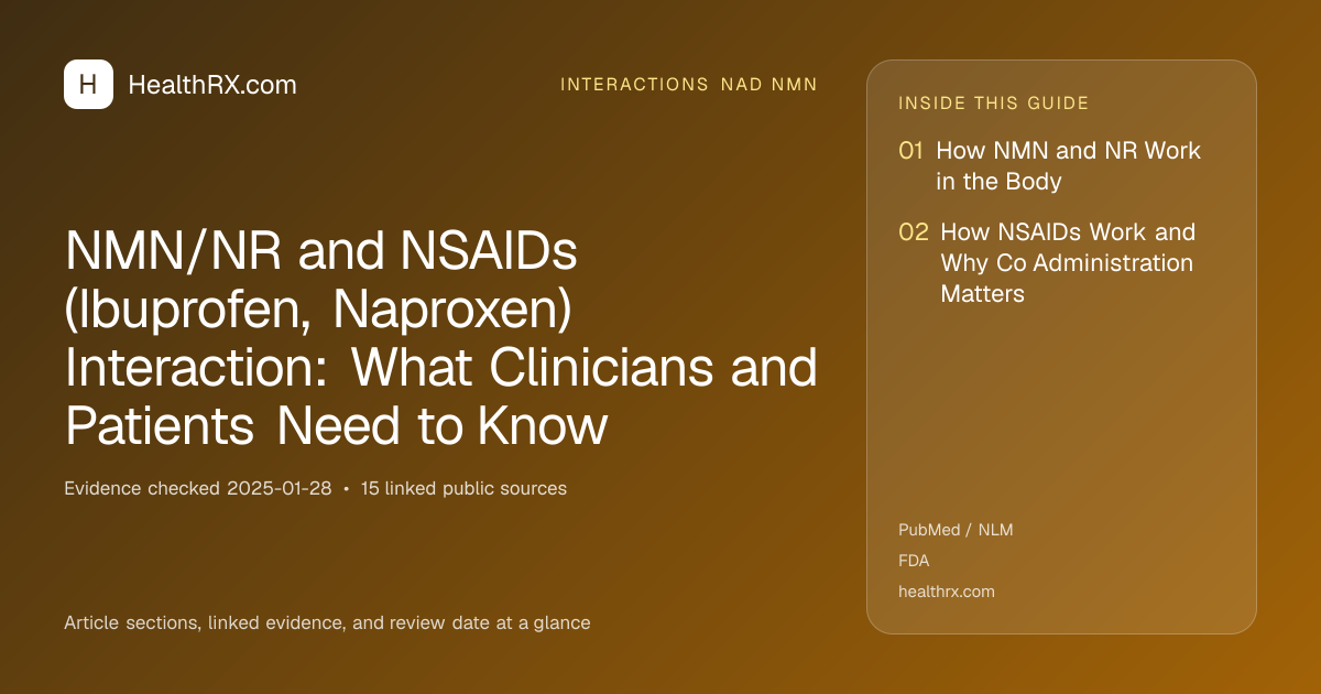 Evidence overview for interactions nad nmn: NMN/NR and NSAIDs (Ibuprofen, Naproxen) Interaction: What Clinicians and Patients Need to Know