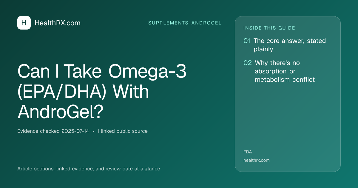 Evidence overview for Can I Take Omega-3 (EPA/DHA) With AndroGel?