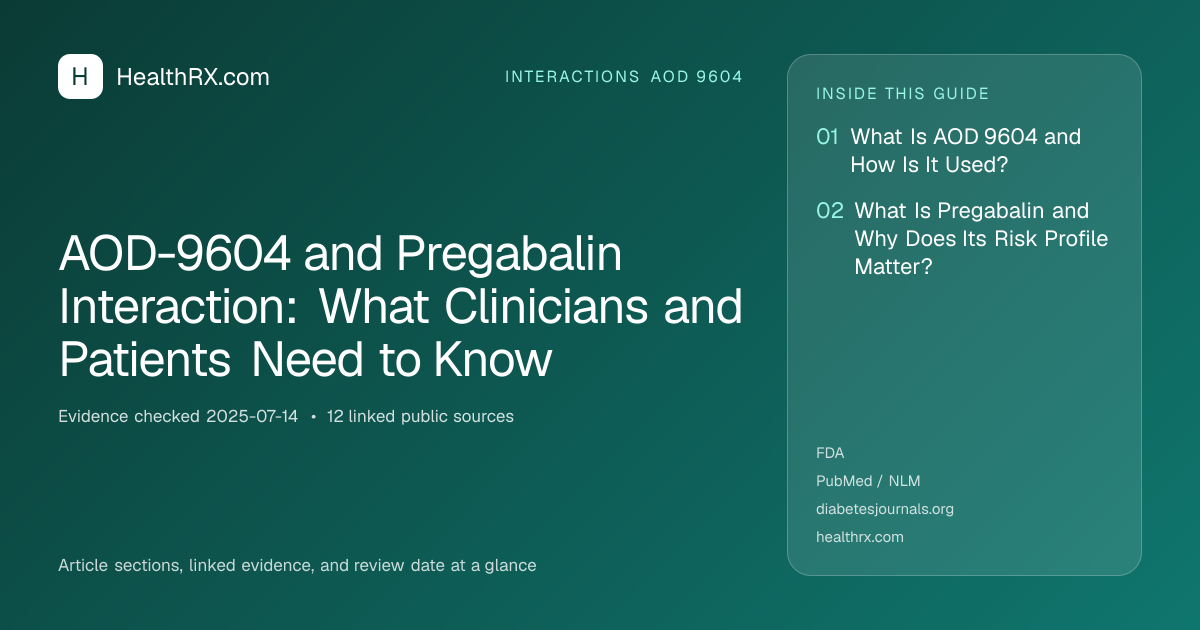 Evidence overview for AOD-9604 and Pregabalin Interaction: What Clinicians and Patients Need to Know