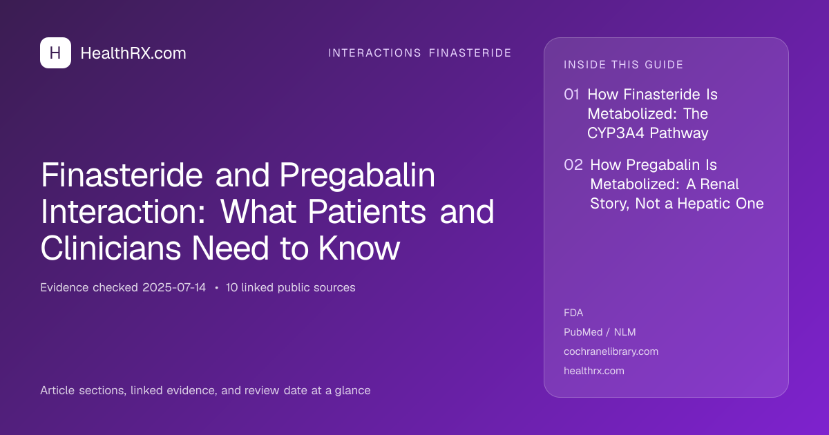 Evidence overview for interactions finasteride: Finasteride and Pregabalin Interaction: What Patients and Clinicians Need to Know