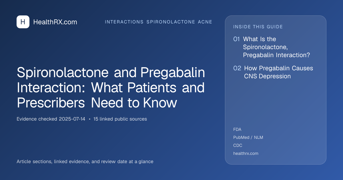 Evidence overview for interactions spironolactone acne: Spironolactone and Pregabalin Interaction: What Patients and Prescribers Need to Know