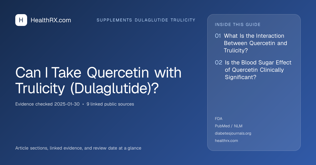 Evidence overview for Can I Take Quercetin with Trulicity (Dulaglutide)?