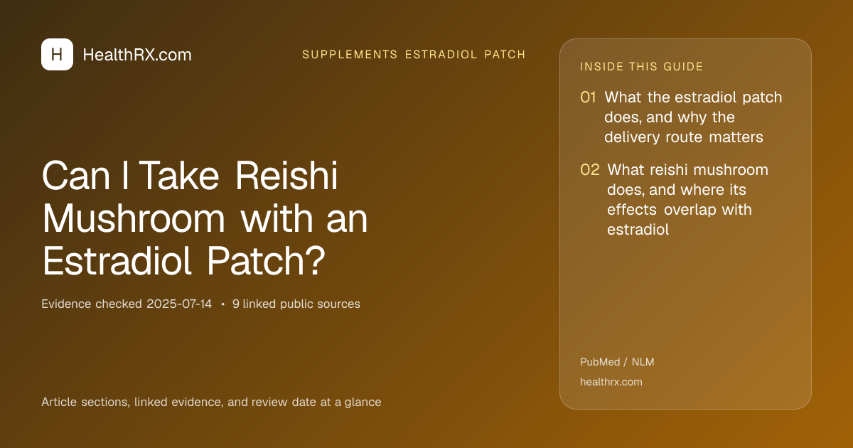 Evidence overview for Can I Take Reishi Mushroom with an Estradiol Patch?