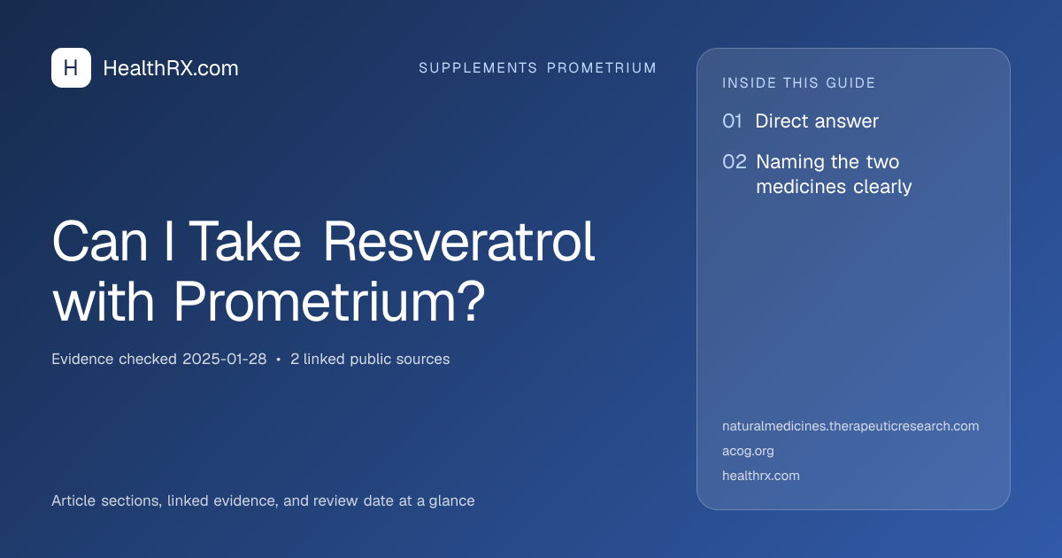 Evidence overview for Can I Take Resveratrol with Prometrium?