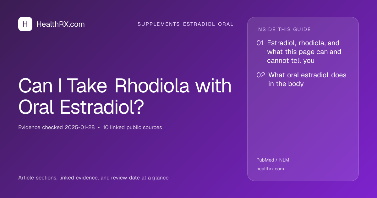 Evidence overview for Can I Take Rhodiola with Oral Estradiol?