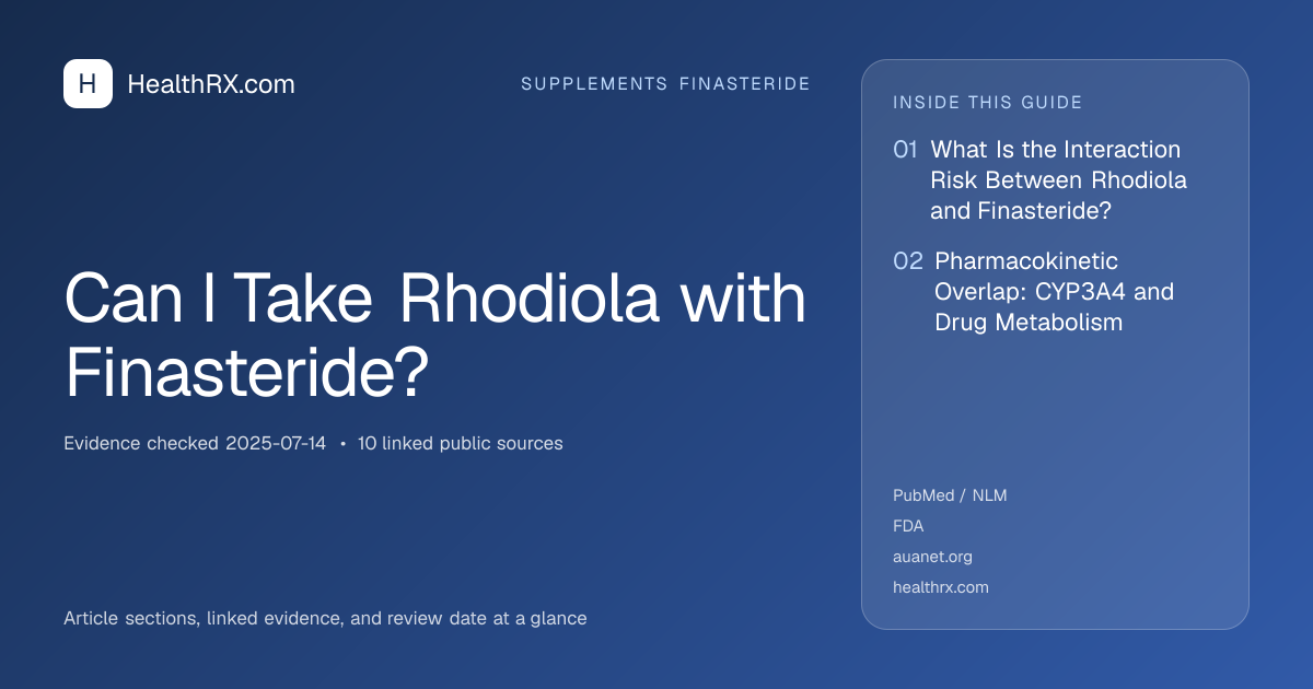 Evidence overview for supplements finasteride: Can I Take Rhodiola with Finasteride?