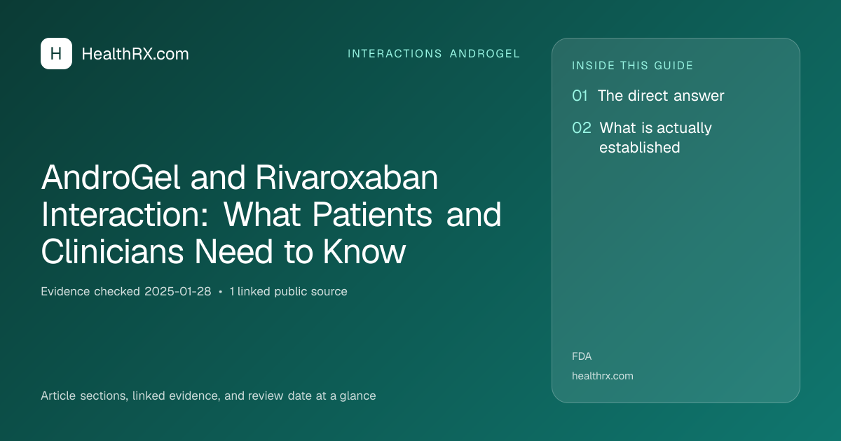 Evidence overview for AndroGel and Rivaroxaban Interaction: What Patients and Clinicians Need to Know