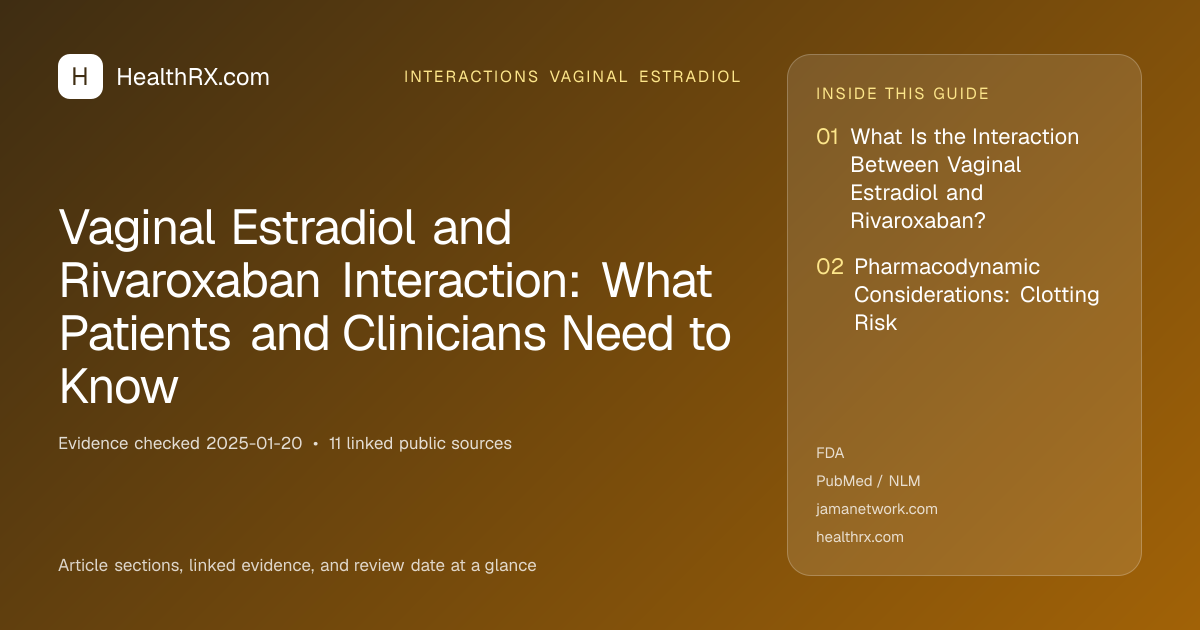 Evidence overview for Vaginal Estradiol and Rivaroxaban Interaction: What Patients and Clinicians Need to Know