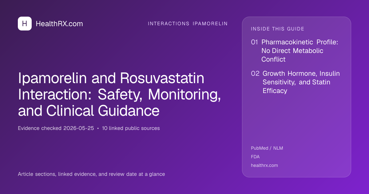 Evidence overview for Ipamorelin and Rosuvastatin Interaction: Safety, Monitoring, and Clinical Guidance