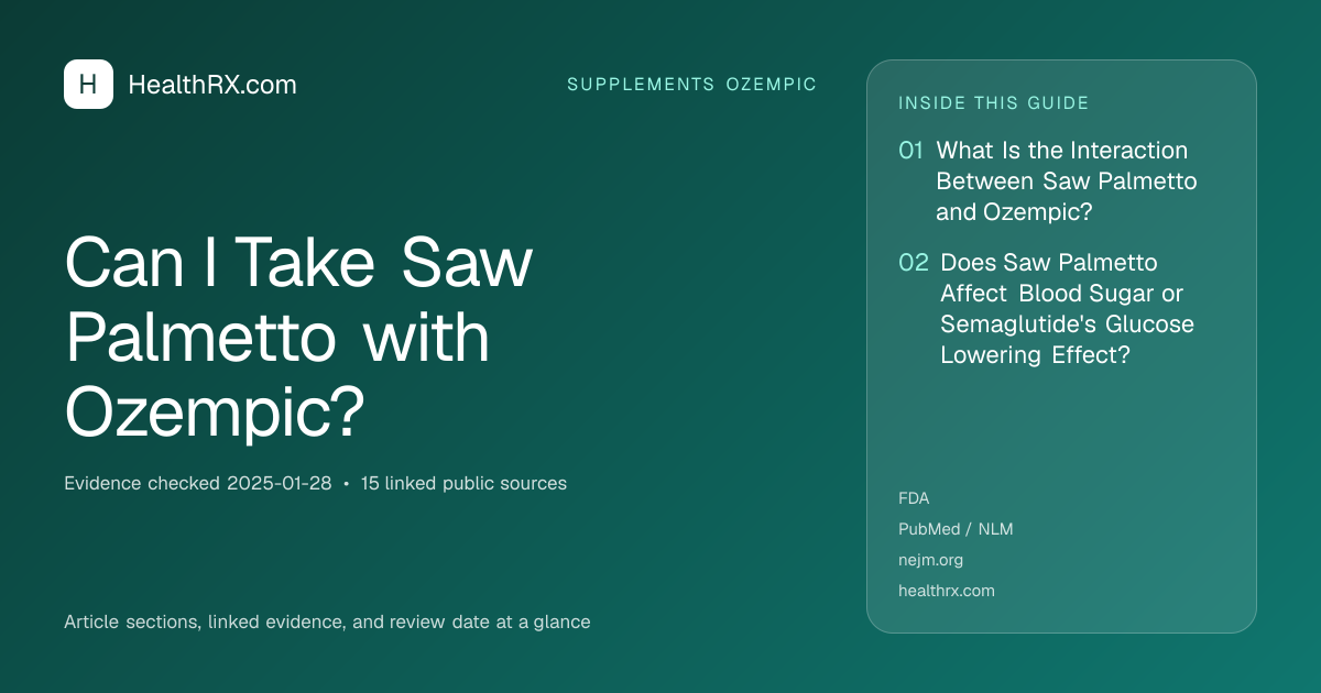 Evidence overview for Can I Take Saw Palmetto with Ozempic?