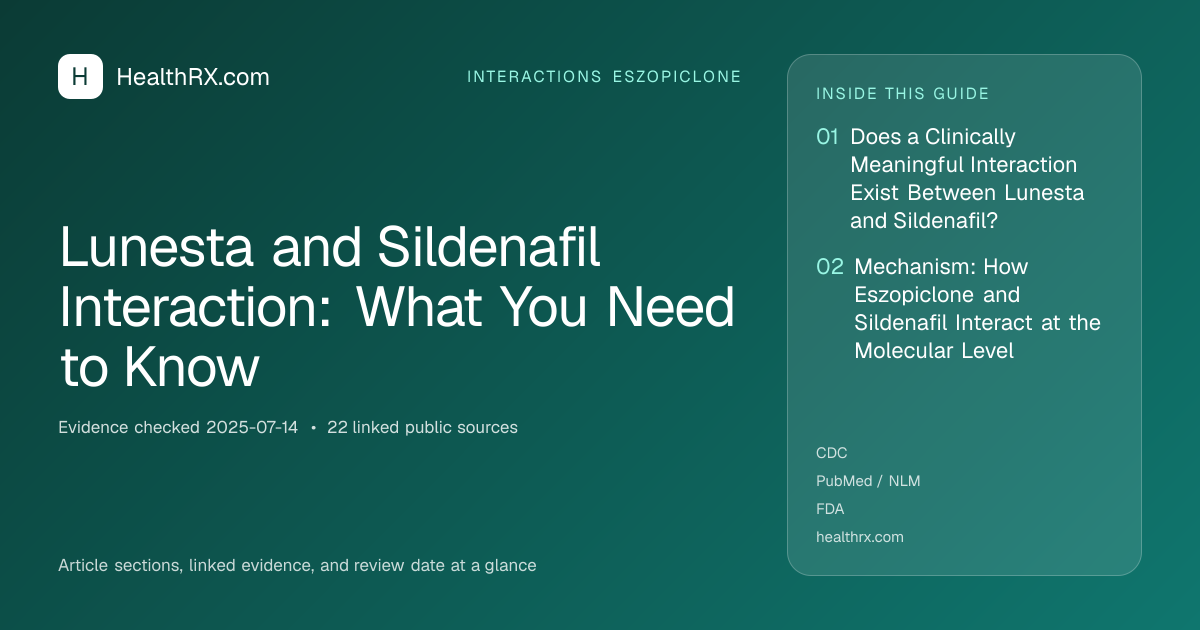 Evidence overview for Lunesta and Sildenafil Interaction: What You Need to Know