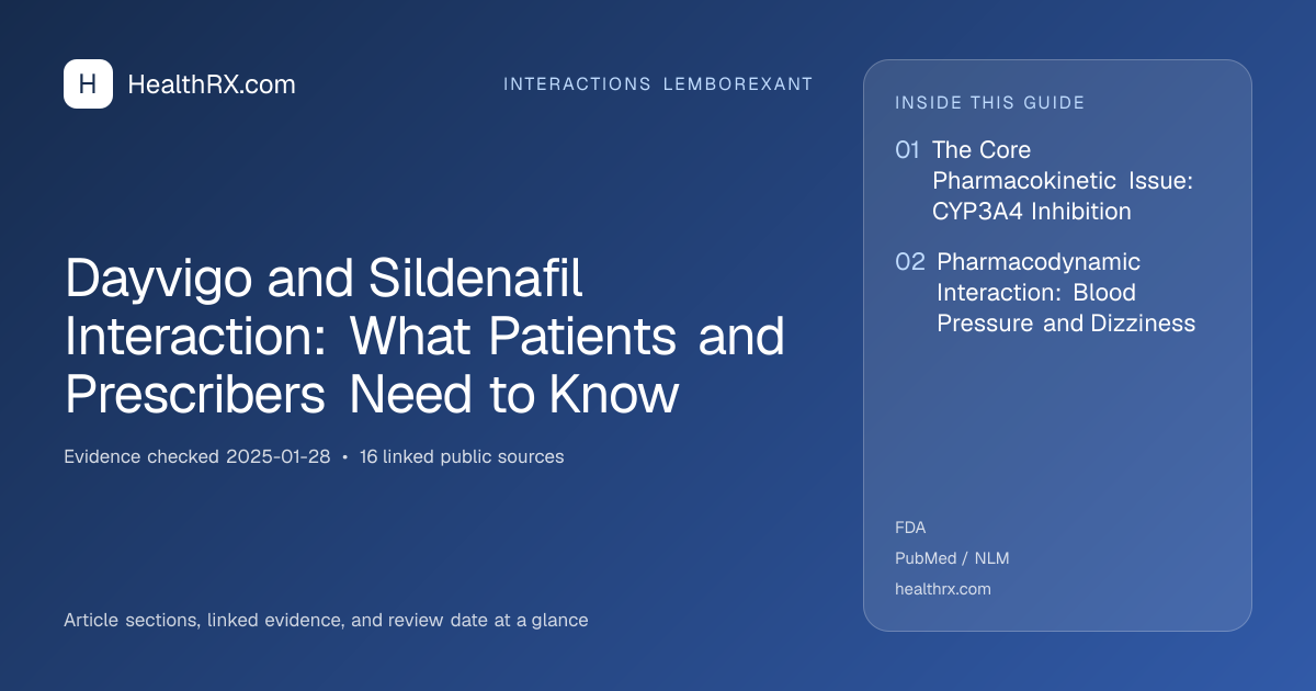 Evidence overview for interactions lemborexant: Dayvigo and Sildenafil Interaction: What Patients and Prescribers Need to Know