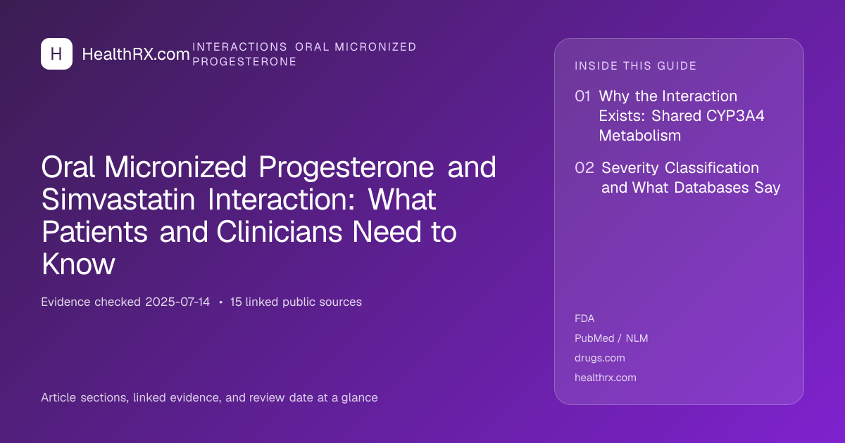 Evidence overview for Oral Micronized Progesterone and Simvastatin Interaction: What Patients and Clinicians Need to Know