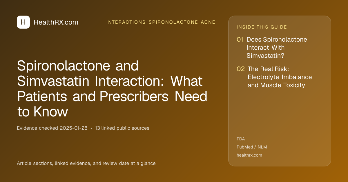Evidence overview for interactions spironolactone acne: Spironolactone and Simvastatin Interaction: What Patients and Prescribers Need to Know