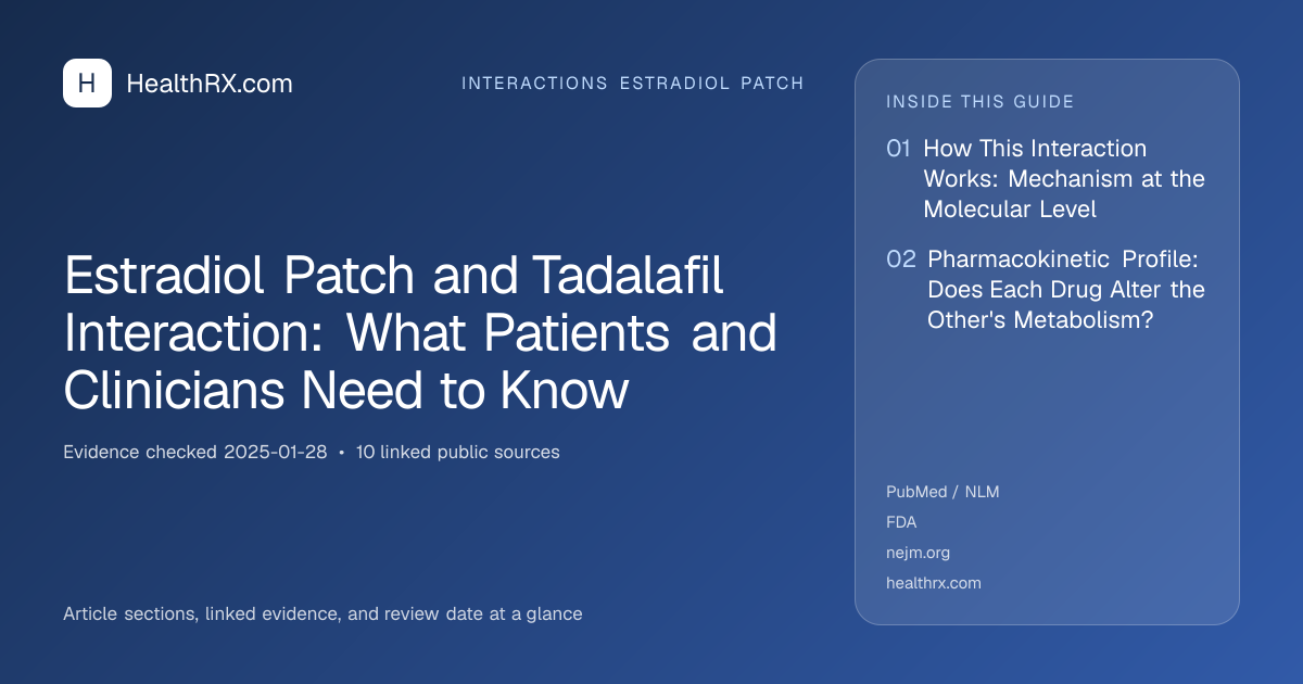 Evidence overview for Estradiol Patch and Tadalafil Interaction: What Patients and Clinicians Need to Know