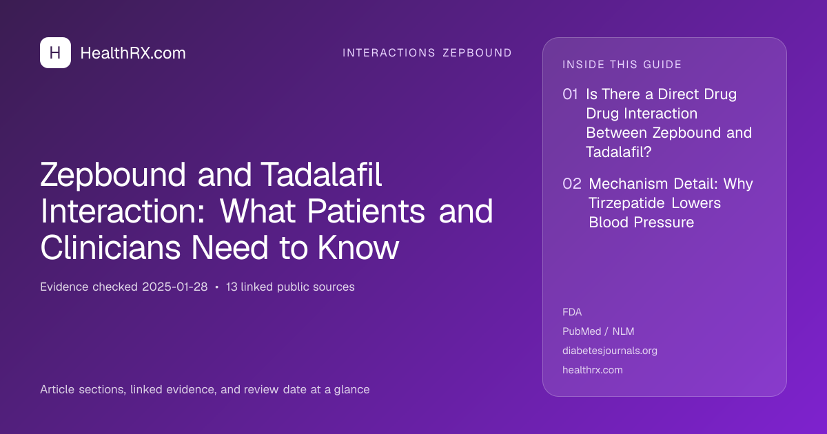 Evidence overview for Zepbound and Tadalafil Interaction: What Patients and Clinicians Need to Know