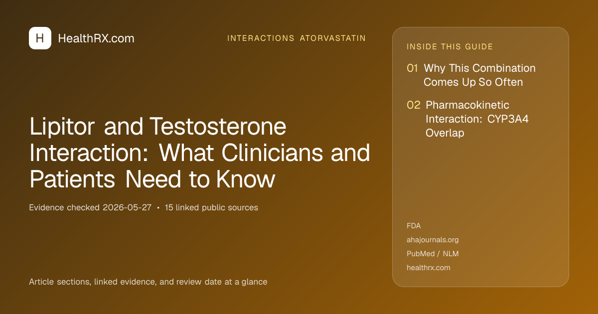 Evidence overview for Lipitor and Testosterone Interaction: What Clinicians and Patients Need to Know
