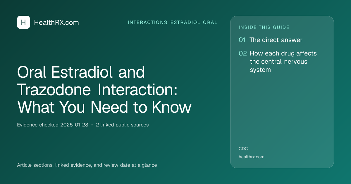 Evidence overview for Oral Estradiol and Trazodone Interaction: What You Need to Know