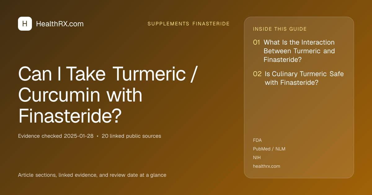 Evidence overview for supplements finasteride: Can I Take Turmeric / Curcumin with Finasteride?
