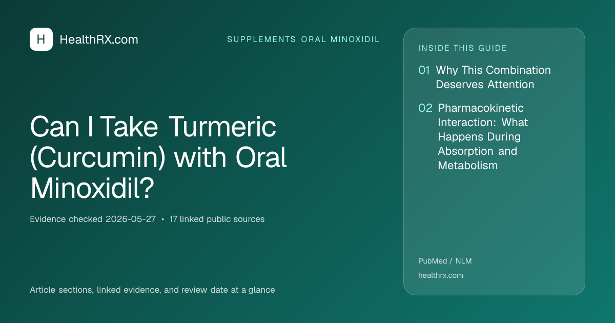 Evidence overview for supplements oral minoxidil: Can I Take Turmeric (Curcumin) with Oral Minoxidil?