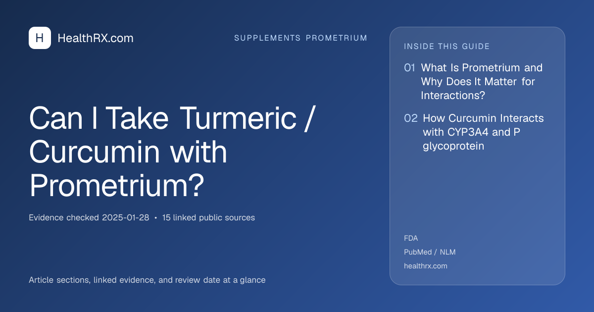 Evidence overview for Can I Take Turmeric / Curcumin with Prometrium?