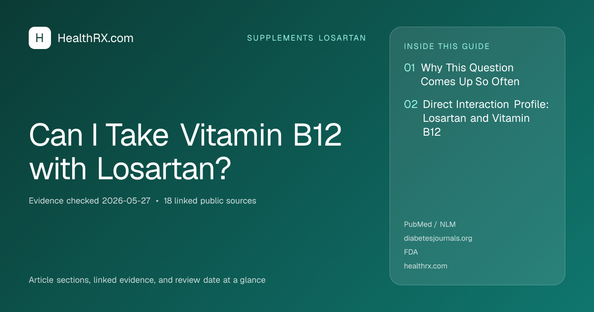 Evidence overview for supplements losartan: Can I Take Vitamin B12 with Losartan?