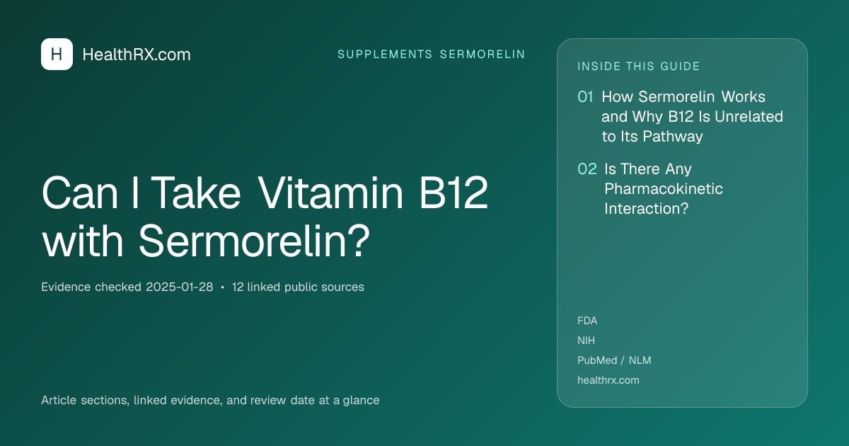Evidence overview for Can I Take Vitamin B12 with Sermorelin?